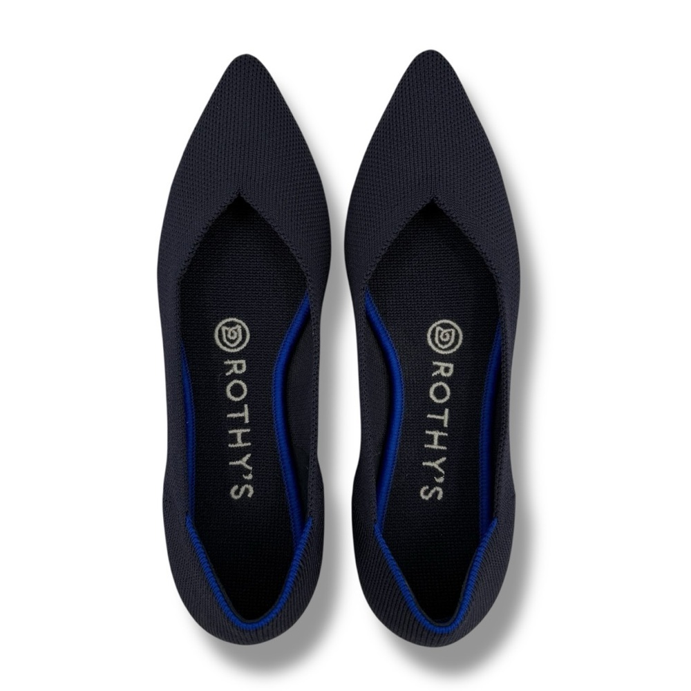 Rothy's The Point Flat Slip On Ballet Shoes in Maritime Navy Size 6